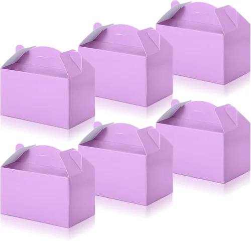 Miniatura 9 de 36 cajas de regalo de fiesta, cajas de regalo de papel a dos aguas con asas para cumpleaños, boda, ducha, suministros de fiesta de Navidad, 6 x 3.5