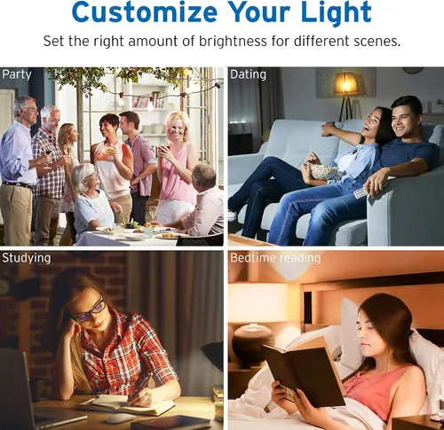 Miniatura 4 de Etekcity ESL100 - Bombilla inteligente compatible con Alexa, Google Home e IFTTT, 4 unidades (paquete de 1), 9 W (equivalente a 60 W), 806 LM, 2700