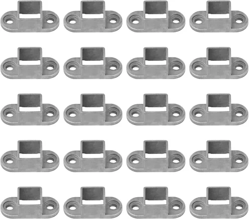 Miniatura 4 de Paquete de 20 bases de anclaje de poste cuadrado de aluminio para tubo cuadrado de 1 pulgada, soporte de valla de barandilla de cubierta, ligero