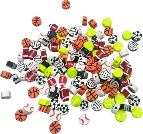 100 cuentas de arcilla polimérica mixta Heishi para hacer pulseras, aretes, collares, joyas Bola