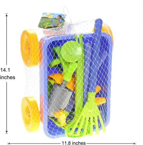 Miniatura 7 de PowerTRC Garden Wagon & Tools - Juego de 15 herramientas de jardinería para niños y vagones de juguete - Juguetes para niños pequeños al aire libre