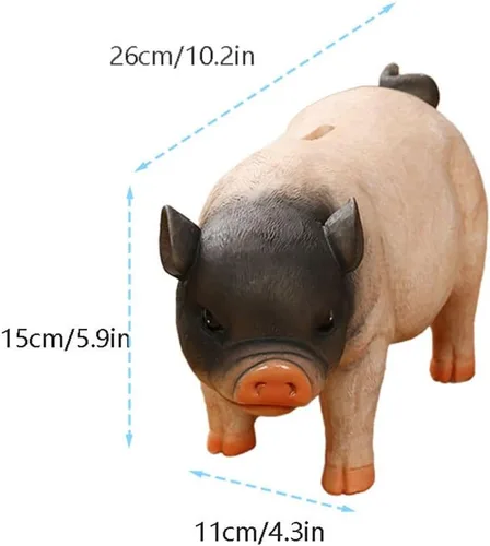 Miniatura 3 de Primst Alcancía de cerdo lindo, banco de dinero de resina, lindo cerdo caja de dinero, caja de monedas, caja de monedas para adultos, caja de dinero