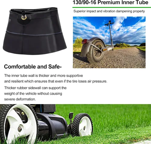Miniatura 7 de 130/90-16 Tubo interior 5.00/5.10-16 Tubo de equilibrio de motocicleta resistente para scooter, motocicleta, aplicaciones callejeras y todoterreno