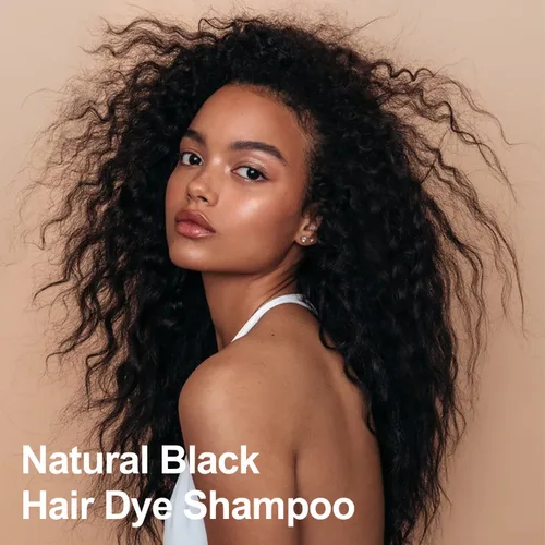 Miniatura 2 de Tinte para el cabello con aceite de argán negro, 16.9 onzas líquidas, champú de color semipermanente 3 en 1, fácil de usar (negro)