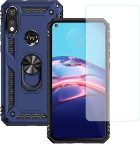 Miniatura 11 de Funda para Moto E Phone Case, Moto E con protector de pantalla HD, fundas protectoras de grado militar con anillo para Moto E 2020 (rojo)