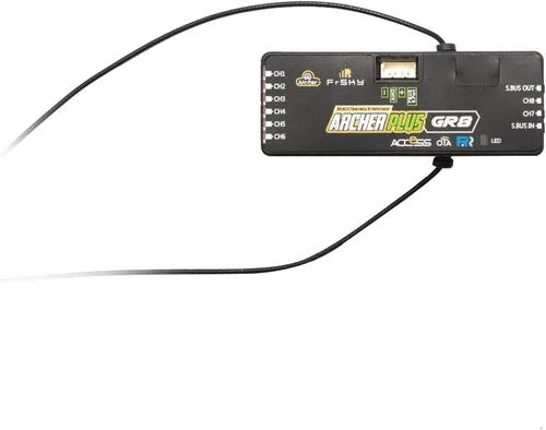 FrSky Receptor Archer Plus GR8, 8 PWM + 24 canales SBUS Antenas desmontables duales RF mejorado, variómetro mejorado antiinterferencias para altitud