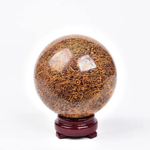 Miniatura 63 de JIC Gem Esfera de cristal de cuarzo Pietersite, bola de cristal decorativa azules y marrones dorados para meditación, decoraciones de mesa