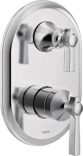Miniatura 9 de Moen UTS2411BG Flara M-CORE Serie 3 - Moldura de ducha de 2 manijas con válvula de transferencia integrada, requiere válvula, oro cepillado
