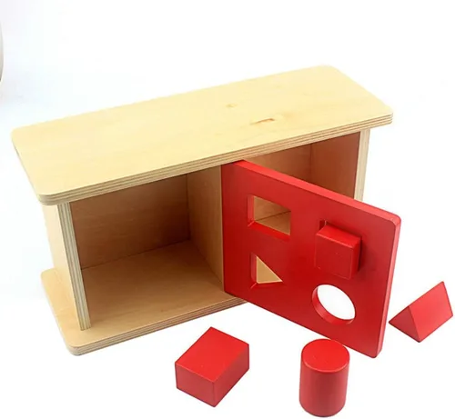 Miniatura 4 de DANNI Montessori Baby Imbucare - Caja con tapa abatible, 4 formas, aprendizaje de madera, educativo, preescolar, entrenamiento para niños, juguete