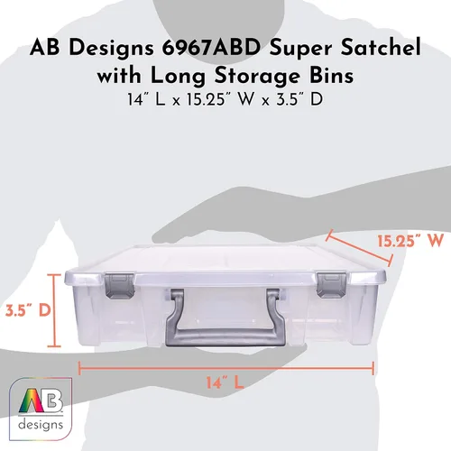 Miniatura 2 de AB Designs 6967ABD Super Satchel con 9 contenedores mezclados en el interior, contenedor apilable para organización de almacenamiento en el hogar