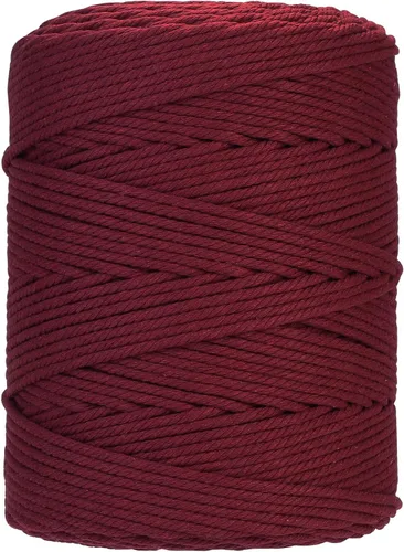 Miniatura 79 de Cuerda de macramé 4 mm x 328 yardas Natural Cuerda de algodón para macramé Cuerda de macramé colorida Cordón de algodón suave Suministros de macramé