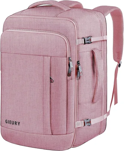 Miniatura 8 de Gieury Mochila de viaje, mochila extragrande expandible de 50 litros para hombres y mujeres, mochila de transporte para aviones, artículos Verde