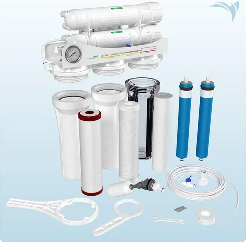 Miniatura 4 de Aquatic Life Sistema de Filtro de Agua por Ósmosis Inversa de 5 Etapas para Hidroponía, Unidad de Filtración RO, Alta Eficiencia, 200 GPD