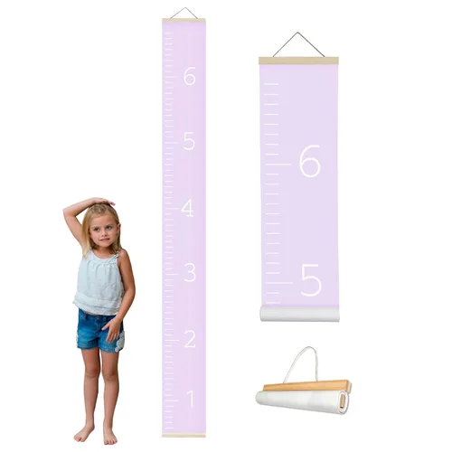 Miniatura 21 de Morxy Tabla de Crecimiento de Lona para Niños - Decoración de Pared Unisex para Habitación de Niños - Tabla de Medición de Altura - Cinta de Pared