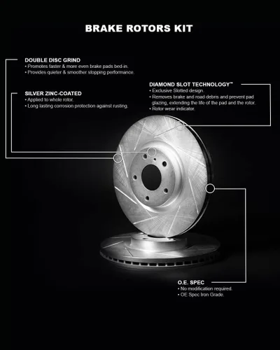 Miniatura 5 de R1 Concepts Kit de frenos y rotores delanteros Disco de freno, rotores de freno, compatible con Lexus ES300h, ES350 2006-2020; Pontiac Vibe; Scion