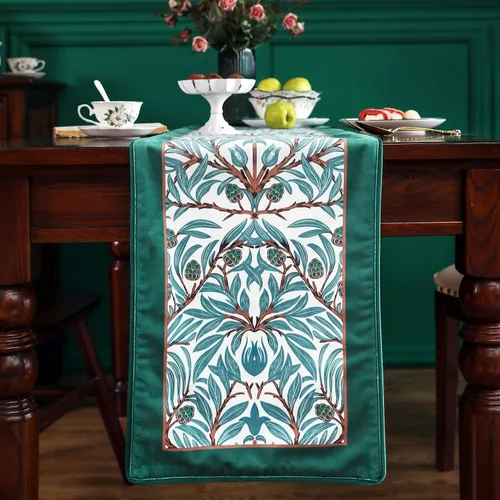 Miniatura 19 de patdrea Camino de mesa de terciopelo francés estilo granja para decoración del hogar, cocina, comedor, fiestas, cenas familiares, boda 12"*63