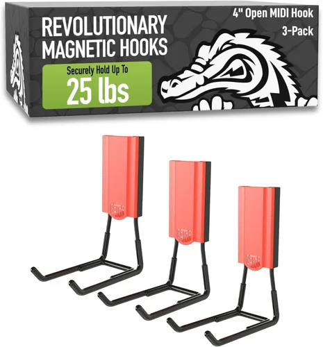 Miniatura 10 de GATOR MAGNETICS MIDI Ganchos cerrados de 2.5 pulgadas, ganchos magnéticos resistentes de 25 libras para superficies de acero, patentados de fácil