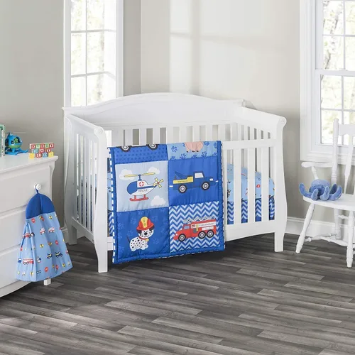 Miniatura 9 de EVERYDAY KIDS Juego de cama de 4 piezas para cuna de niños - Tren Choo Choo - Incluye edredón, sábana ajustable, volante antipolvo y apilador