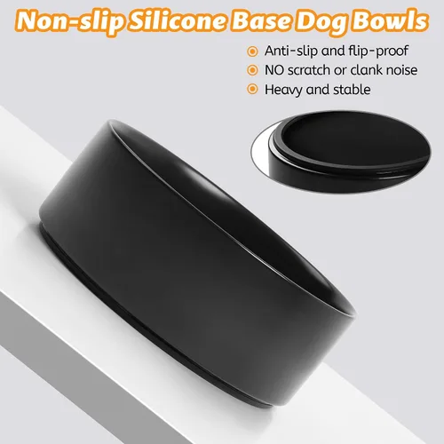 Miniatura 4 de Cuencos Grandes para Perros, Cuenco Antideslizante de Cerámica Pesada para Comida y Agua de Perros con Base de Silicona, Cuenco de Alimentación