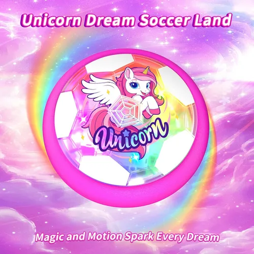 Miniatura 5 de Pelota de fútbol voladora de unicornio para niñas, juguetes de aire flotantes iluminados para niñas de 3, 4, 5, 6, 7, 8, 9, 10, 11, 12 años, juguete