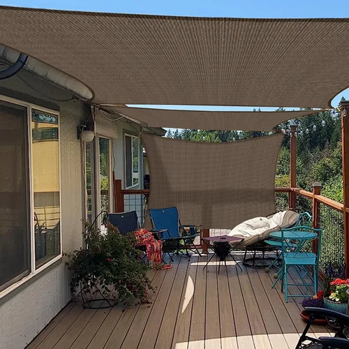 Miniatura 7 de E&K Sunrise - Toldo parasol rectangular de 12 x 14 pies, bloquea los rayos UV, para pérgola, patio, jardín al aire libre (marrón)