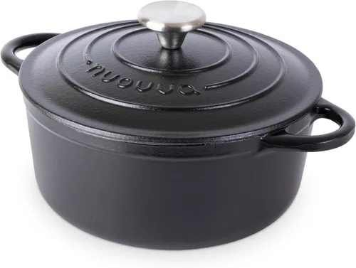 Miniatura 23 de Nuovva Olla Holandesa de Hierro Fundido Esmaltado con Tapa – Cazuela Antiadherente de 6.4 Cuartos – Resistente y Apta para Horno hasta 500°F