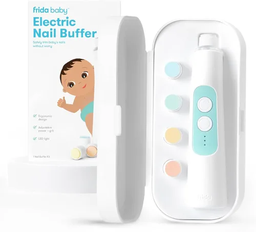 Frida Baby Pulidor de uñas eléctrico | Lima de uñas de bebé segura y fácil, cortaúñas para bebés + kit de recortadora de uñas para recién nacidos,