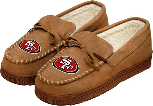 Miniatura 25 de FOCO Mens NFL Team Logo Moccasin Slippers Beige