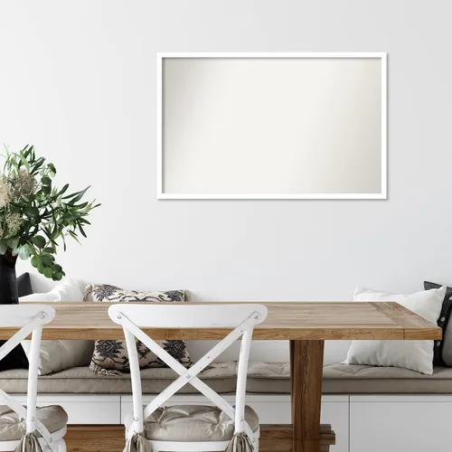 Miniatura 674 de Amanti Art Espejo de baño blanco para sobre el fregadero, 32 x 45 pulgadas, espejo de tocador rectangular blanco esbelto, marco de madera moderno