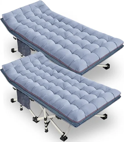 Miniatura 8 de Catre de Camping con Almohadilla Gruesa Catres para Dormir Cama de Camping Catre Plegable 450LBS(Carga Máxima) Cómodo Doble Capa Oxford Resistente