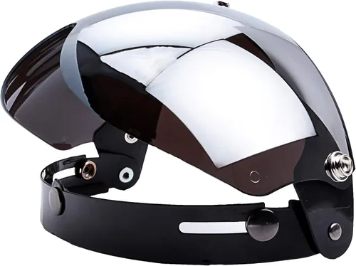 Miniatura 3 de Visera abatible para casco de motocicleta de 3 ranuras (espejo cromado)