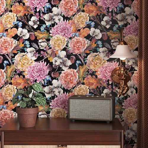 Miniatura 12 de Wallercity Papel Tapiz de Hojas Botánicas Tropicales Papel Tapiz Floral de Plantas Marrones para Sala de Estar Dormitorio Papel Tapiz Despegar