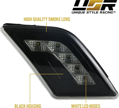 Miniatura 7 de USR DEPO 08-11 W204 Clase C Lente Blanco LED Luz de Marcador Lateral del Parachoques Conjunto (Izquierda + Derecha) Compatible para 2008-2011 Lente