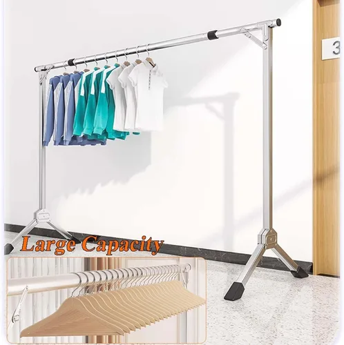 Miniatura 5 de Escurridor de ropa plegable de acero inoxidable con longitud ajustable, aireador de lavandería resistente