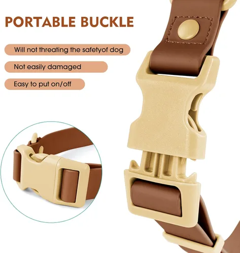 Miniatura 3 de Wolfone - Collar impermeable para perros con hebilla de liberación rápida, collar ajustable lindo para perros, cómodo, resistente, duradero, a Verde