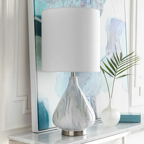 Miniatura 11 de BoutiqueRugs Manaloal - Lámpara de mesita de noche de cerámica con puntos boho para mesita de noche de dormitorio, iluminación lateral lateral