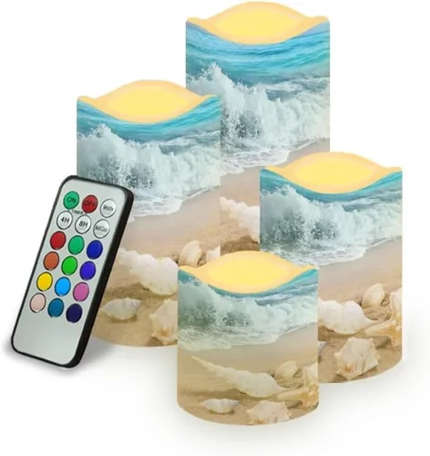 Miniatura 32 de Jeiento American Flag Flameless Candles 4 Pack 4th of July Home Decoration Flower American Flag LED Candles Battery Operated with Timer Remote