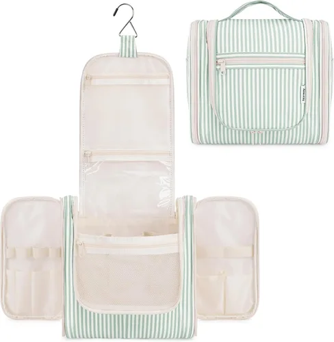 Miniatura 11 de Narwey - Neceser de viaje colgante, organizador de maquillaje y productos cosméticos para mujeres y hombres, Aa-morado., L