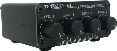 Miniatura 3 de Mezclador de audio RCA de 4 canales Mezclador de línea estéreo Caja de control de niveles mini pasivo R41