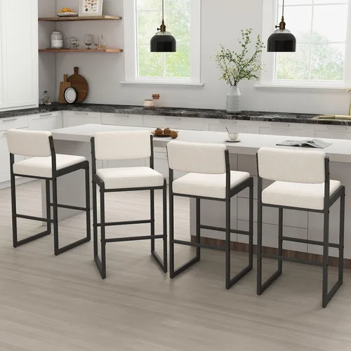 Miniatura 45 de SAECKBERG Taburetes de bar modernos de altura de mostrador, sillas de barra de 26 pulgadas de altura con respaldo, taburetes tapizados, taburetes
