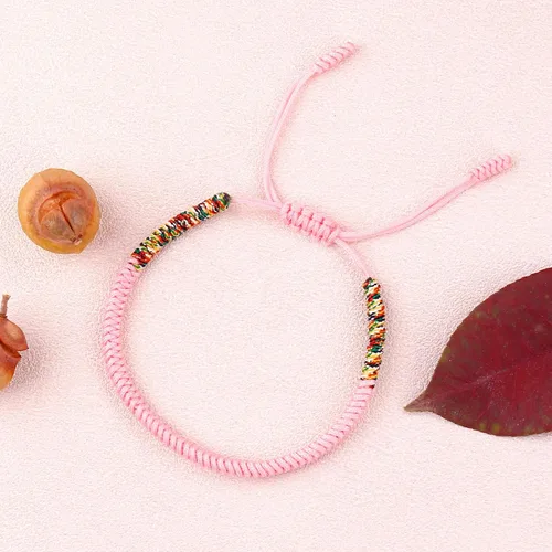 Miniatura 16 de Pulseras tibetanas hechas a mano con cuerda roja para él y ella, pulsera de la amistad, pulsera de la amistad, hilo negro y rojo para protección