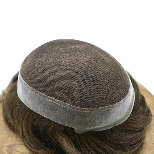 Miniatura 187 de Toupee para hombres Piezas de cabello humano real Encaje suizo para hombres Toupee unidades de cabello humano europeo para hombres Hairpieces