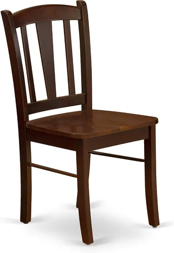 Miniatura 6 de East West Furniture ANDL3-MAH-W Juego de mesa y sillas de cocina de 3 piezas contiene una mesa de comedor redonda con pedestal y 2 sillas