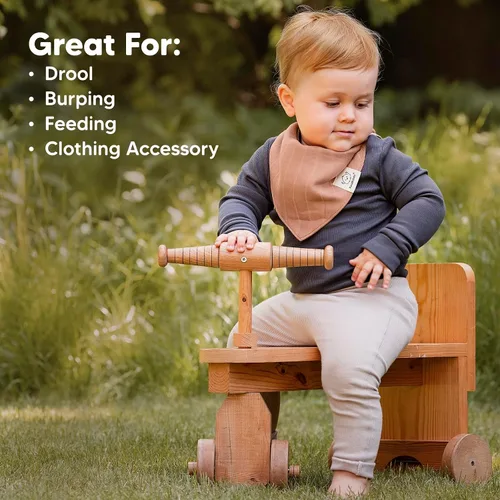 Miniatura 9 de KeaBabies Paquete de 8 baberos de muselina para niños y niñas, baberos de muselina bandana para bebés, niñas y niños, babeo recién nacido, dentición