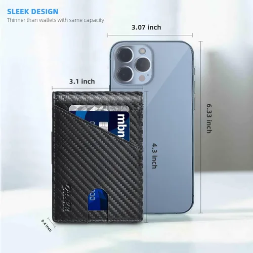 Miniatura 3 de Zitahli - Billeteras delgadas RFID para hombres, billetera de cuero flexible con clip de dinero, cartera minimalista con bolsillo frontal