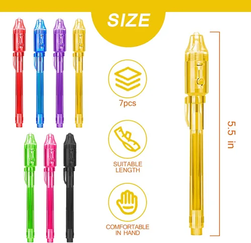 Miniatura 2 de Bolígrafo de tinta invisible, 14 bolígrafos espías, bolígrafo de tinta invisible que desaparece con luz ultravioleta, entretenimiento divertido