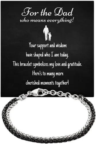 Miniatura 16 de Galis Pulsera Dvir para hombre, acero inoxidable para hombres, pulseras de cadena de cuerda que no se deslustra, regalo de cumpleaños elegante