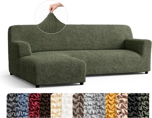 Miniatura 24 de PAULATO BY GA.I.CO. Funda de sofá modular, funda para sofá chaise longue en forma de L, fundas lavables para sofá esquinero, funda elástica de Gris