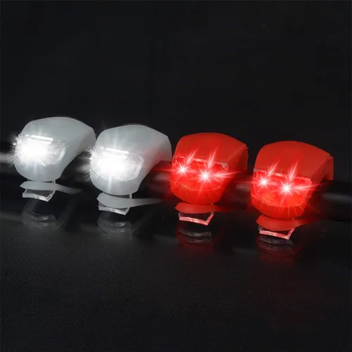 Miniatura 2 de Malker Luz de Bicicleta Delantera y Trasera Juego de Luces LED de Silicona para Bicicleta - Faro Delantero y Luz Trasera de Bicicleta, Impermeables