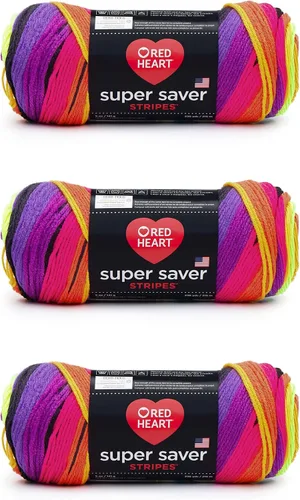 Miniatura 35 de Red Heart Hilo Super Saver, paquete de 3, estampado artístico, 3 unidades Estampado De Artista